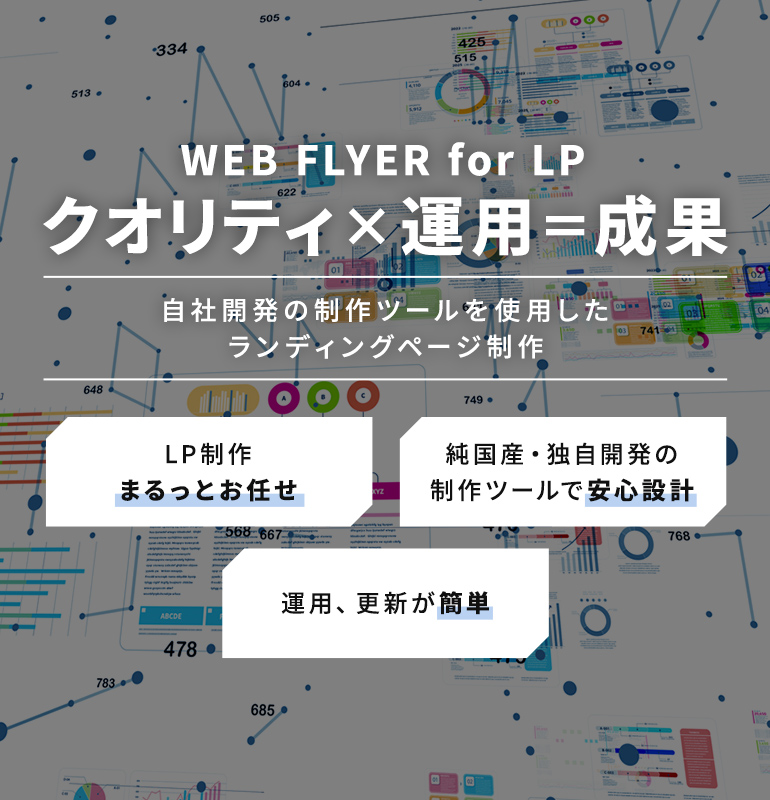 WEB FLYER for LP クオリティ×運用＝成果 自社開発の制作ツールを使用したランディングページ制作